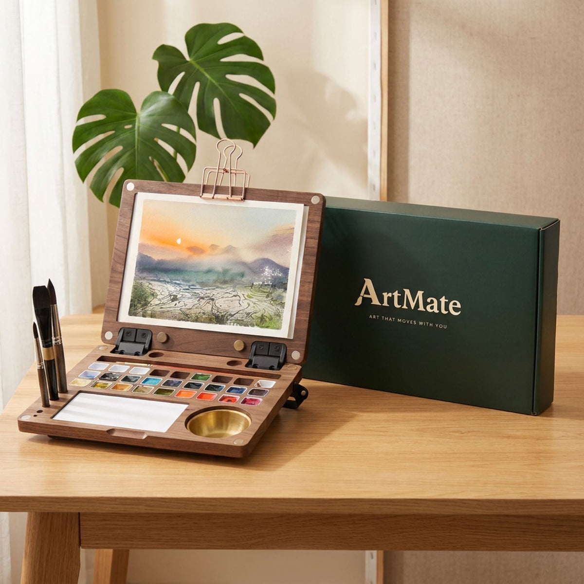 ArtMate - Kit d'art en noyer fait à la main (Édition Maître)
